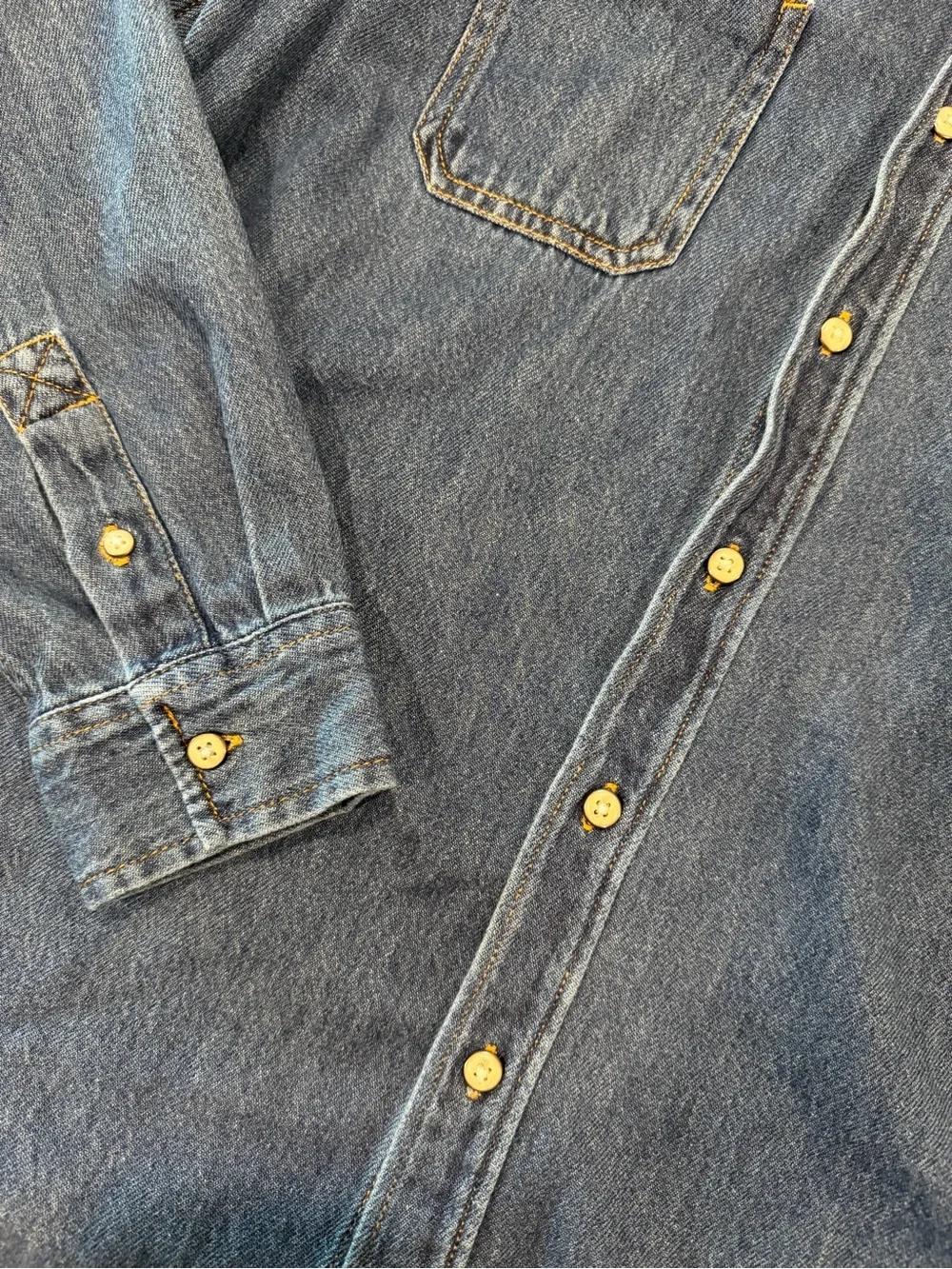 Wrangler Blue Denim Button-Up Shirt